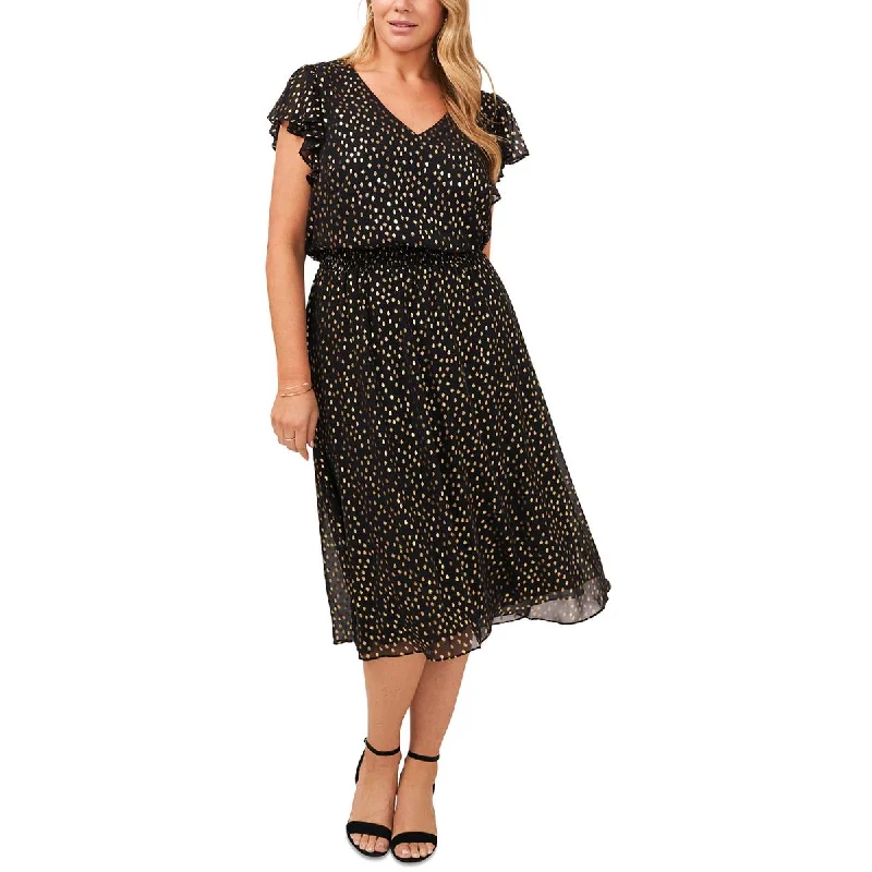 Best Deal of the Day MSK Womens Plus Metallic Long Midi Dress