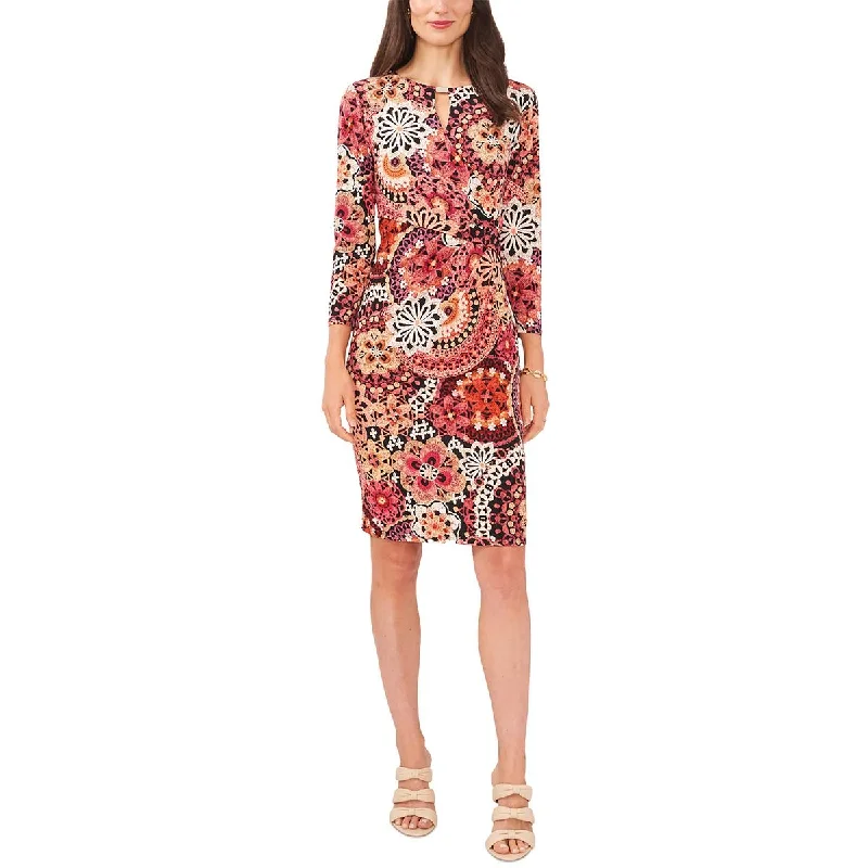 Flash Shopping Deal MSK Womens Printed Drape-Front Sheath Dress