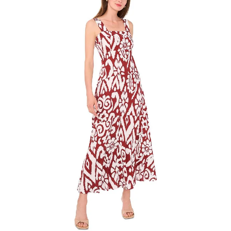 Big Offers MSK Womens Printed Square Neck Maxi Dress