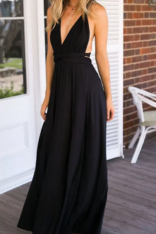 Weekend Clearance Event Multi-wear Strappy Backless Maxi Dress