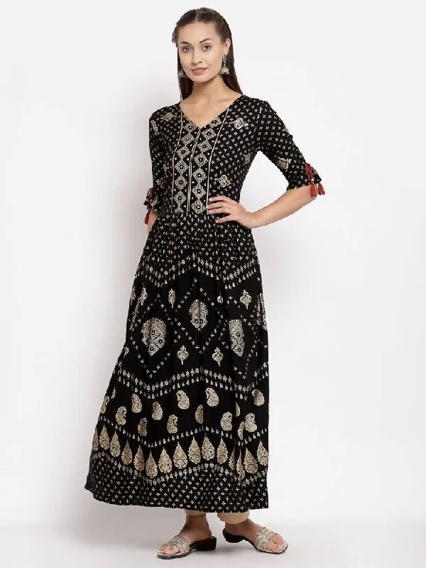 Weekend Mega Sale Event Myshka Women's Green Royan Printed Half Sleeve V Neck Casual Maxi Dress Weekend Mega Sale Event Myshka Women's Green Royan Printed Half Sleeve V Neck Casual Maxi Dress