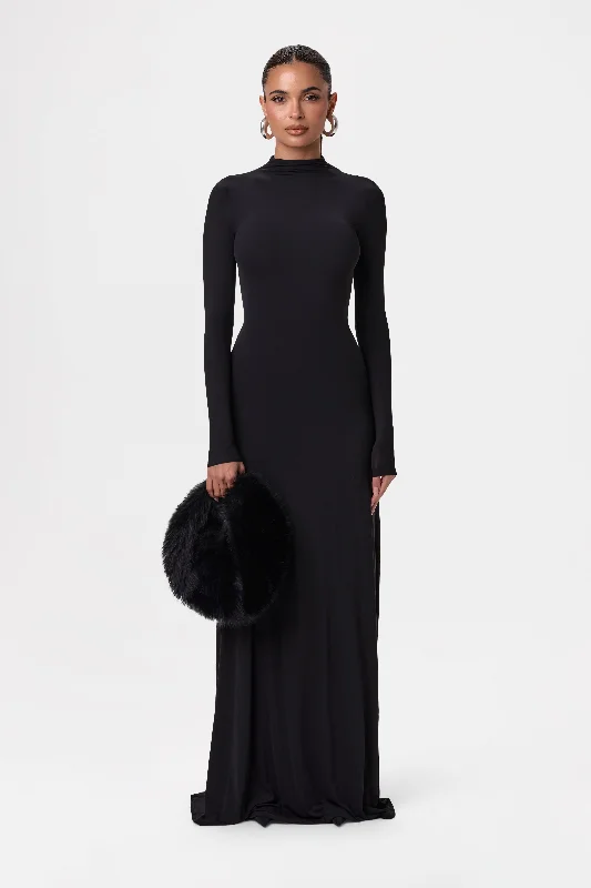 Final Sale Event Naked Mock Neck Maxi Dress