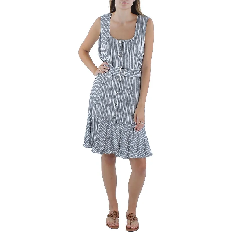 Don’t Miss These Deals Nanette Nanette Lepore Womens Button-Down Striped Midi Dress