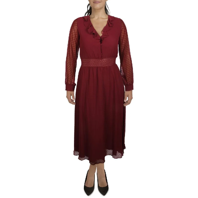 Mega Discounts Nanette Nanette Lepore Womens Ruffled Mid-Calf Midi Dress