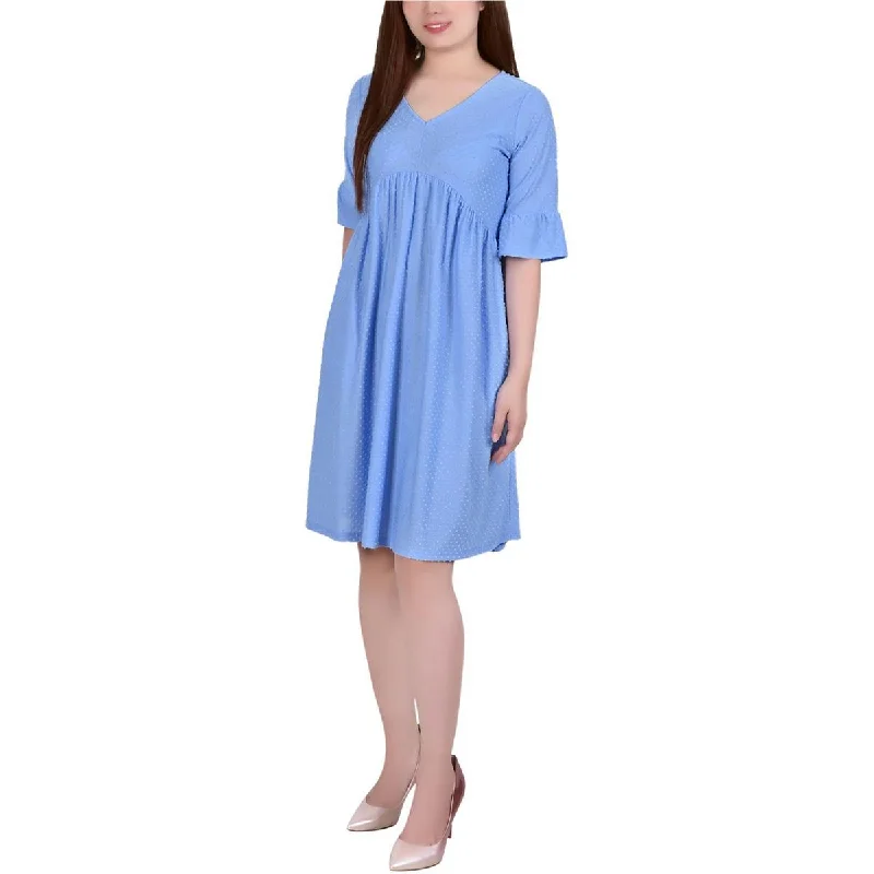 Limited Time Bargain NY Collection Womens Textured V-Neck Shift Dress
