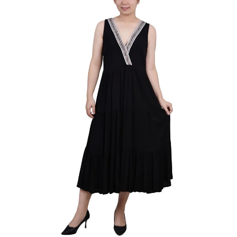 The Big Clearance NY Collection Womens Petites Tiered Long Maxi Dress