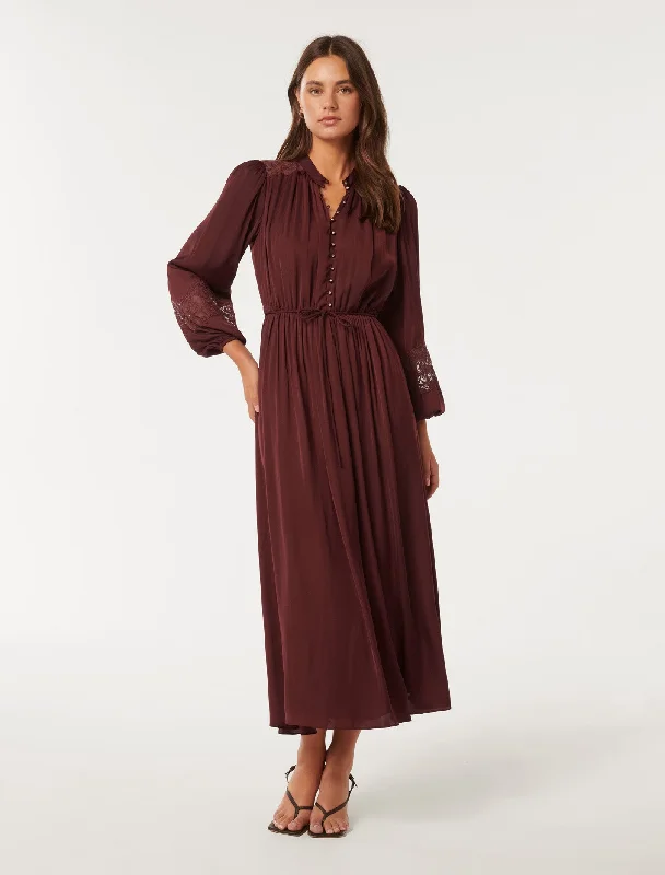 Weekend Special Discounts Paisley Trim Detail Midi Dress