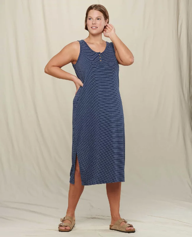 One-Day Sale Piru Henley Midi Tank Dress