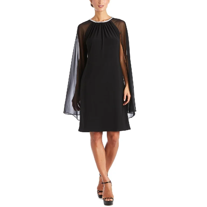 Hurry, Don’t Miss Out R&M Richards Womens Embellished Cape Cocktail and Party Dress