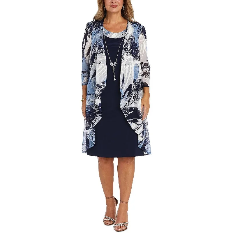 Weekend Bargain Shopping R&M Richards Womens Paintbrush Midi Two Piece Dress