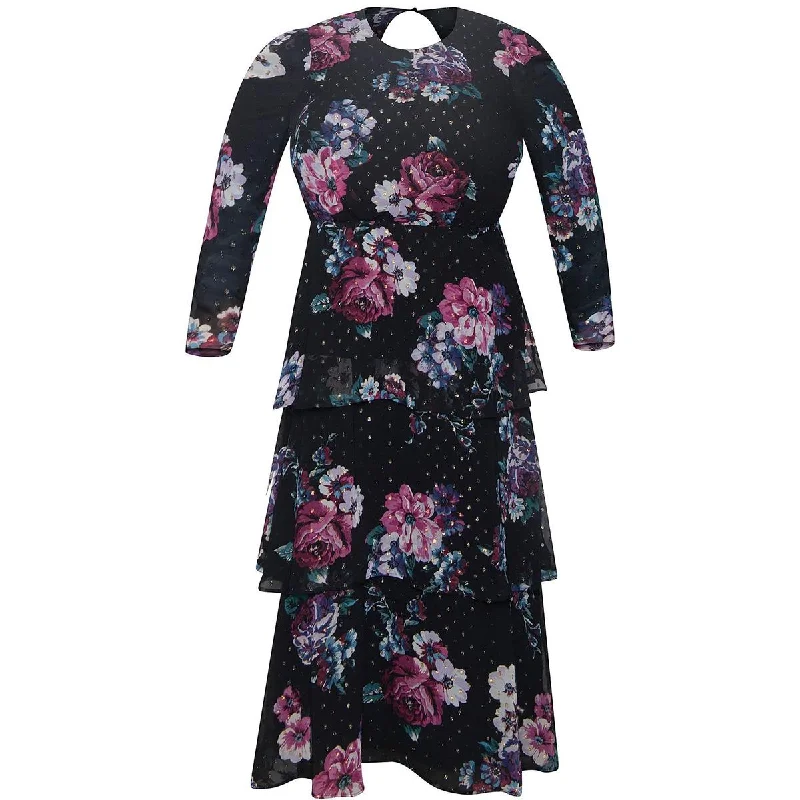 Limited-Time Bargains Rachel Rachel Roy Womens Plus Floral Tiered Maxi Dress