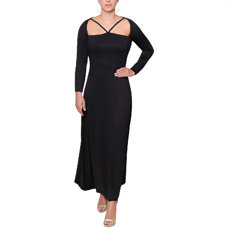 Today's Offer Rachel Rachel Roy Womens Strappy Neck Long Cocktail and Party Dress