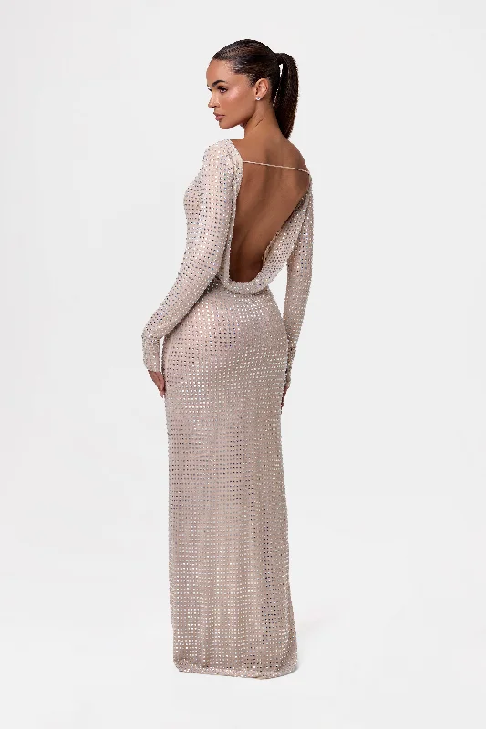 Weekend Specials Galore Crystal Open Back Gown