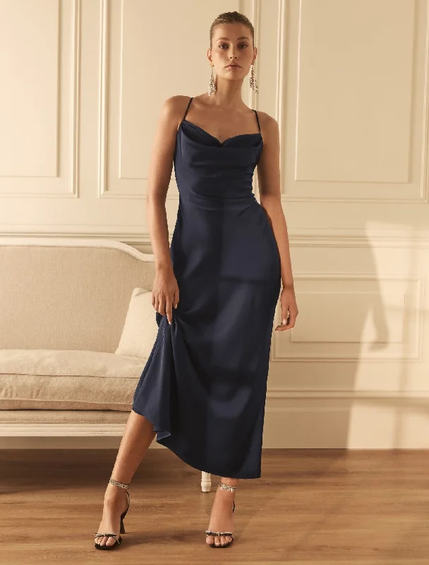 Flash Offer Ruby Tie Back Satin Maxi Dress