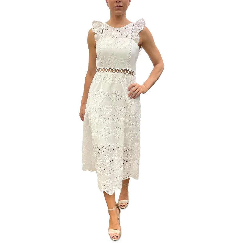 Last Chance Sale Sam Edelman Womens Eyelet Cotton Midi Dress
