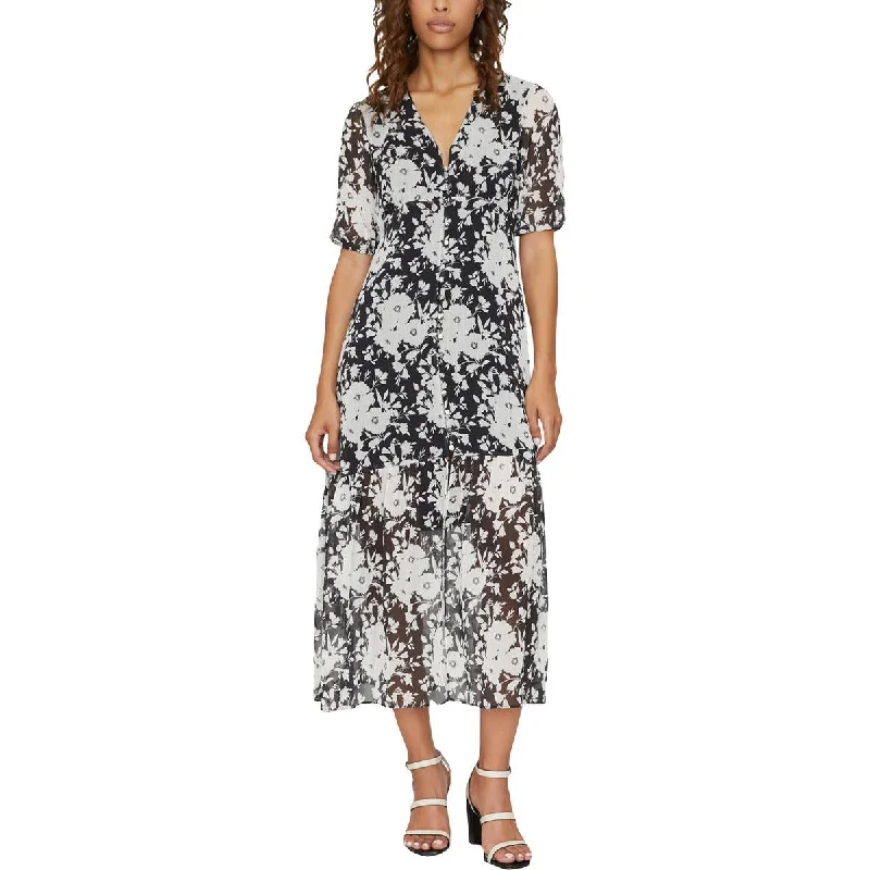 Weekend Bargain Blast Sanctuary Womens Florence Puff Sleeve V-Neck Maxi Dress