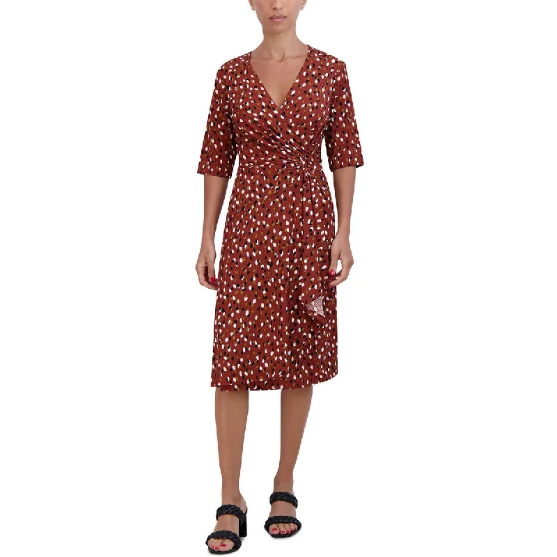 Weekend Only Steals Signature By Robbie Bee Womens Petites Jersey Printed Fit & Flare Dress
