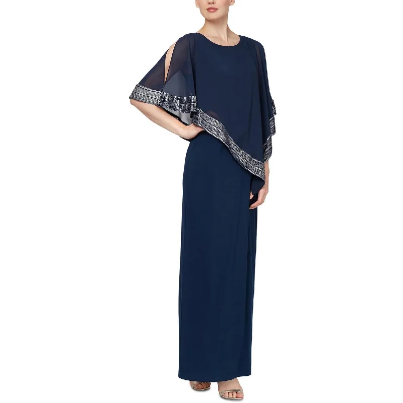 Hurry, Don’t Miss Out SLNY Womens Petites Asymmetric Pattern Maxi Dress