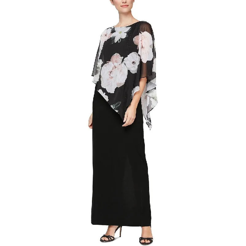 Weekend Special Bargains SLNY Womens Sheer Overlay Evening Dress