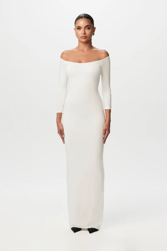 Weekend Markdowns Smooth Off-Shoulder Maxi Dress