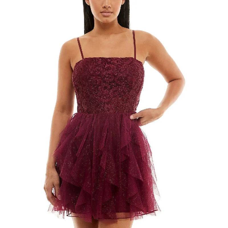 Shop & Save More Speechless Womens Juniors Lace Mesh Cocktail and Party Dress
