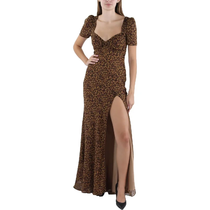 Weekend Offers and Savings STAUD Womens Animal Print Long Maxi Dress