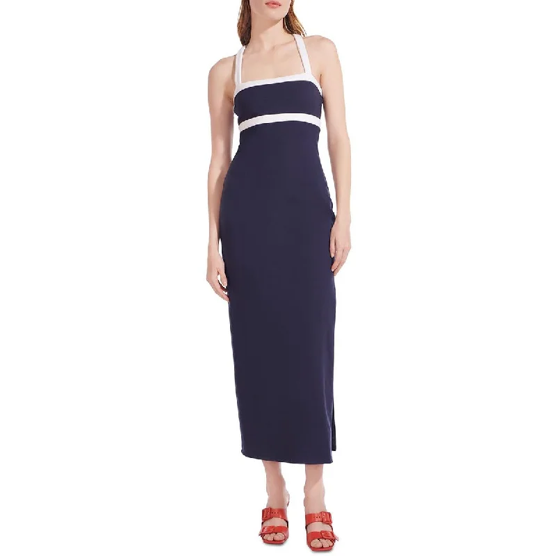 Weekend Steals and Deals STAUD Womens Augustine Knit Square Neck Maxi Dress