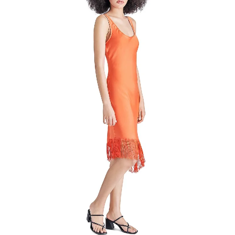 Hot Picks Steve Madden Womens Inessa Fringe Knee-Length Cocktail And Party Dress