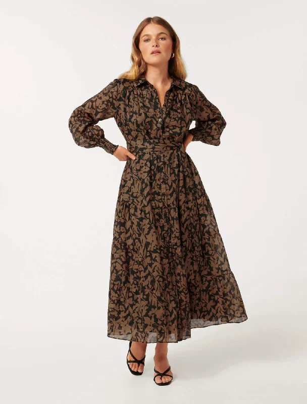Weekend Big Savings Sylvie Petite Tiered Shirt Midi Dress