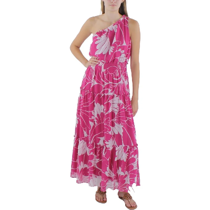 Weekend Hot Savings Taylor Womens Chiffon One Shoulder Maxi Dress