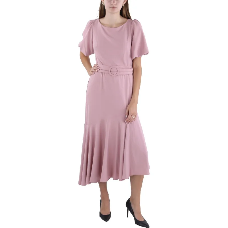 Big Savings Taylor Womens Puff Sleeve Tea-Length Maxi Dress