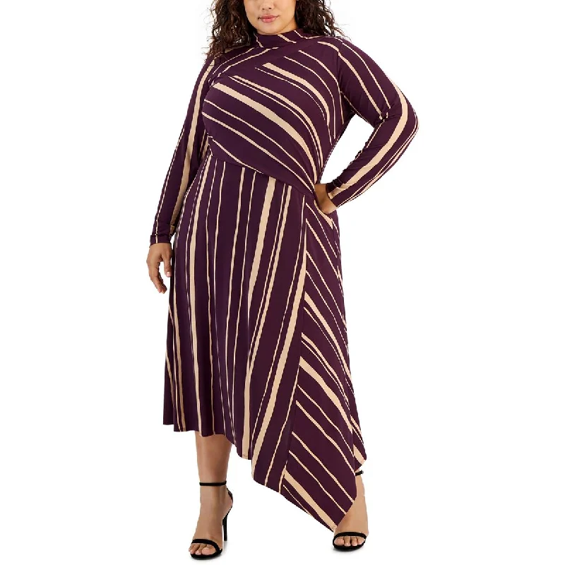 Sale of the Year Taylor Womens Striped Asymmetric Maxi Dress