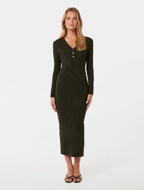 Weekend Flash Offers Teagan Ribbed Knit Midi Dress