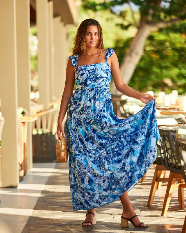 Weekend Discount Blast Kenny Flowers x Mauna Kea – The Hawaii Honu - Resort Dress with Ruffle Straps