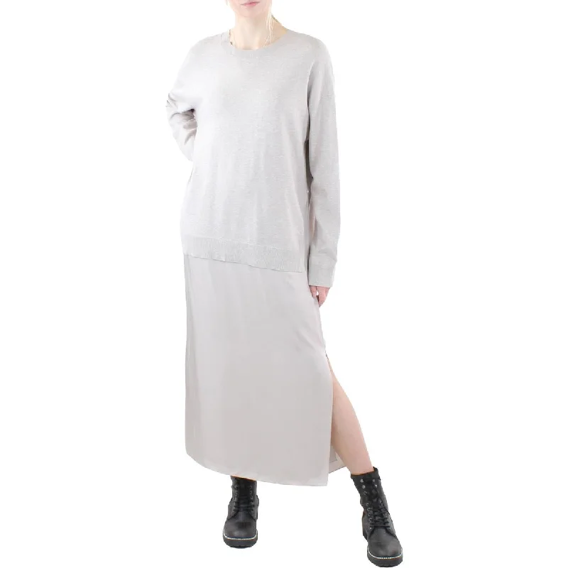 Theory Womens Layered Long Midi Dress