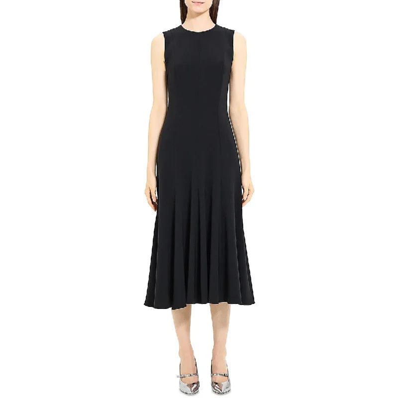 Weekend Only Savings Theory Womens Midi Fit & Flare Wear To Work Dress