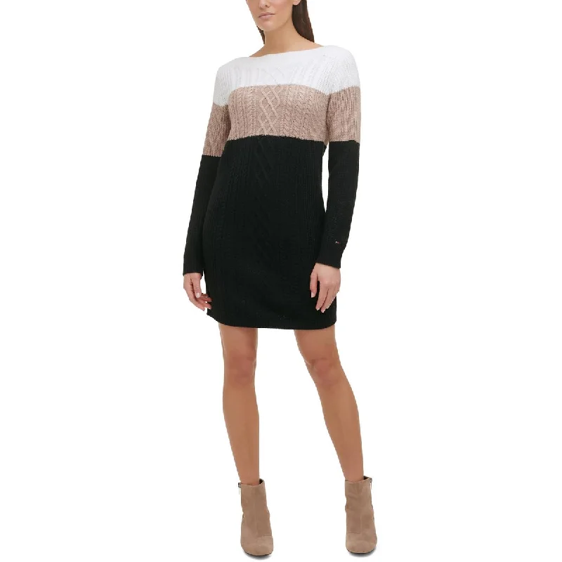 Today Only Tommy Hilfiger Womens Cable Knit Mini Sweaterdress