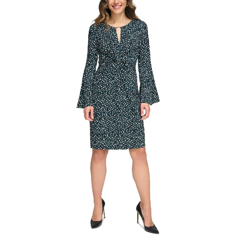 One-Day Sale Tommy Hilfiger Womens Embellished Knee Midi Dress
