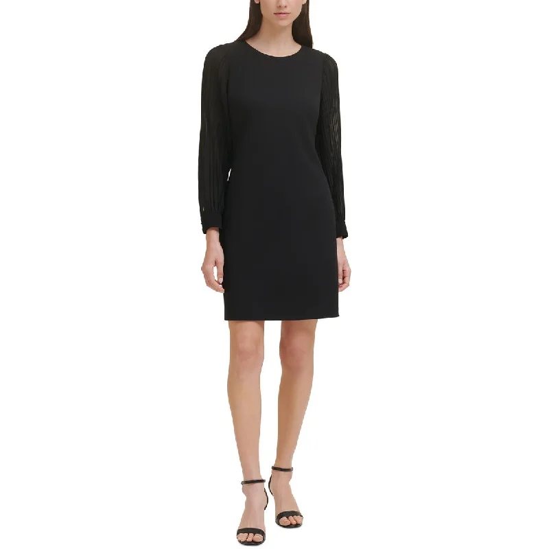 Weekend Flash Offers Tommy Hilfiger Womens Petites Shutter Pleat Mini Sheath Dress
