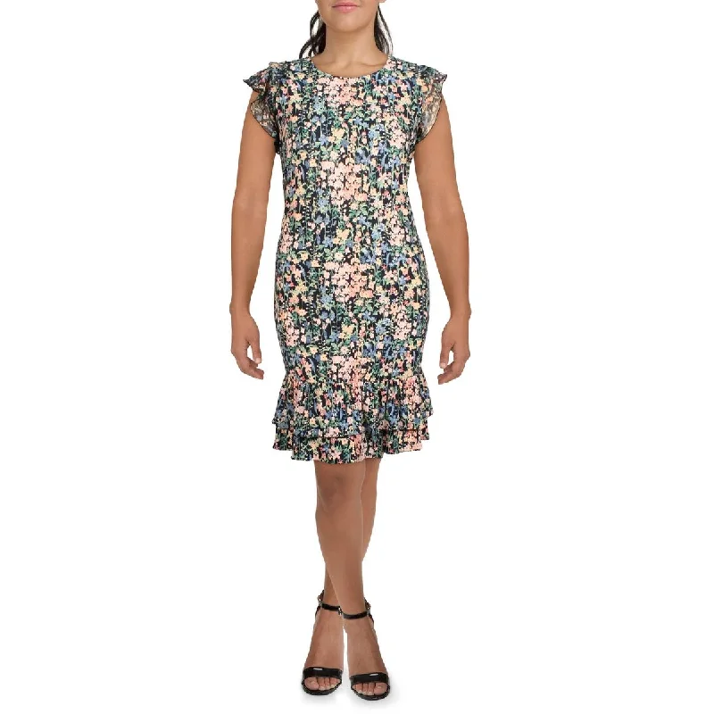 Time-Sensitive Offer Tommy Hilfiger Womens Plus Floral Knee Midi Dress