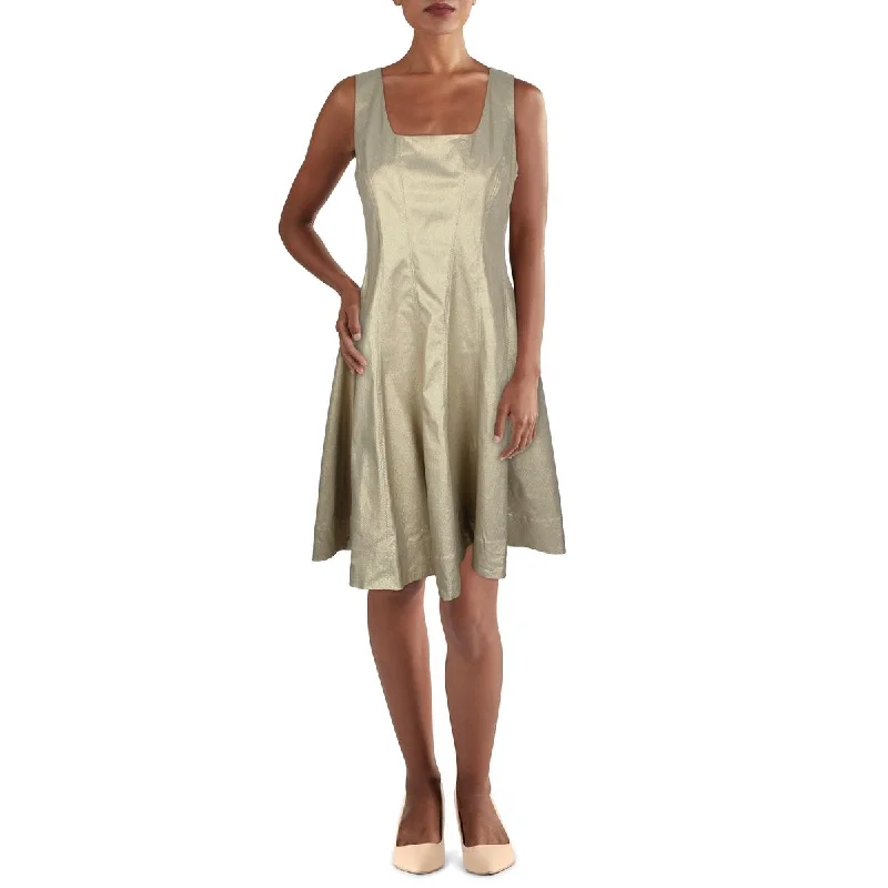Crazy Price Cuts Tommy Hilfiger Womens Plus Metallic Knee Length Fit & Flare Dress