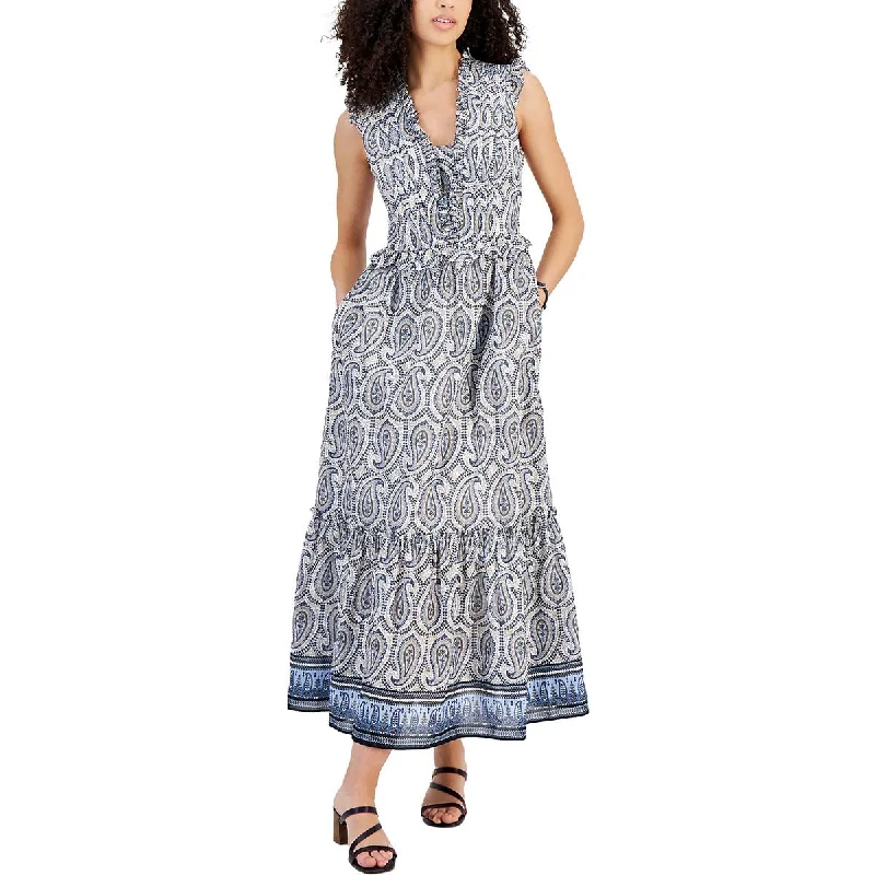 Flash Price Drops Tommy Hilfiger Womens Ruffled Long Maxi Dress