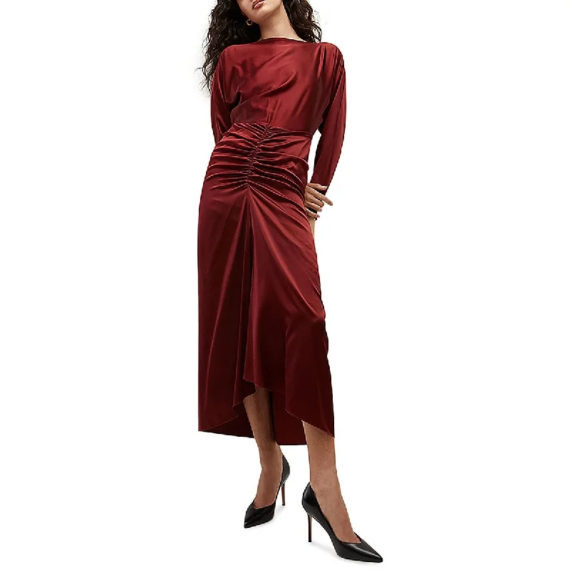 Unbeatable Bargains Veronica Beard Womens Maro Sabri Silk Blend Ruched Midi Dress