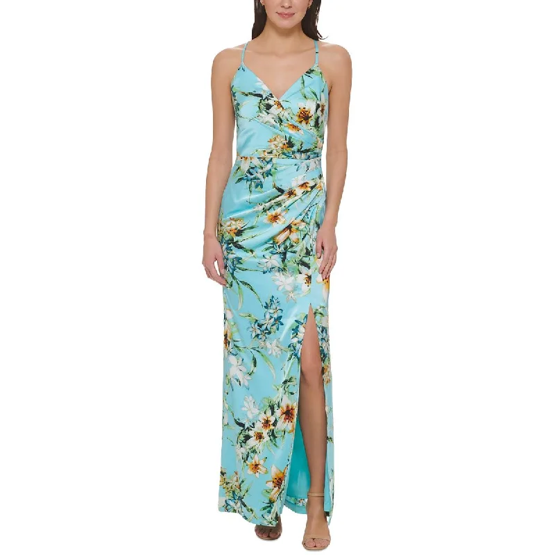 Vince Camuto Womens Floral Print Long Maxi Dress