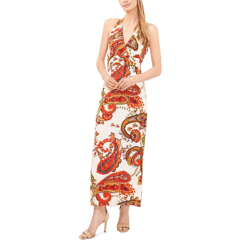 Shop & Save Instantly Vince Camuto Womens Paisley Halter Maxi Dress