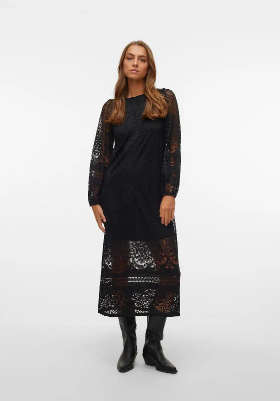 Vero Moda Bella Lace Midi Dress, Black