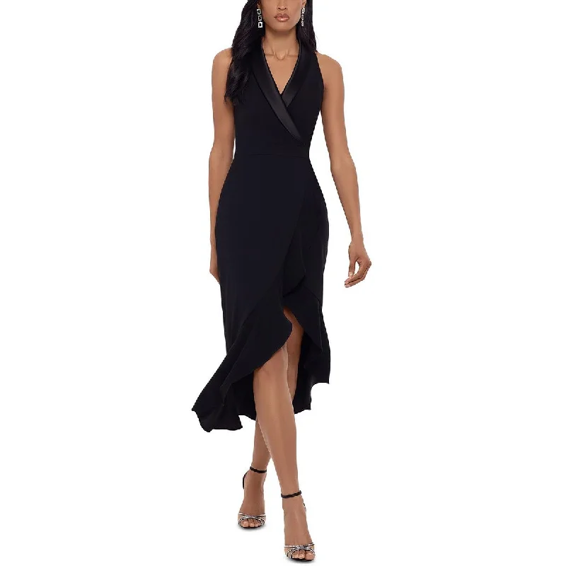 Grab It Now Xscape Womens Asymmetric Collared Maxi Dress