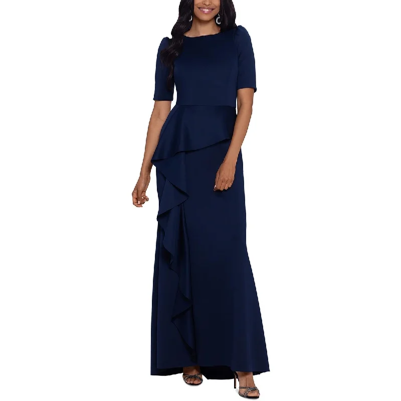 Weekend Markdowns Galore Xscape Womens Puff Sleeve Long Evening Dress