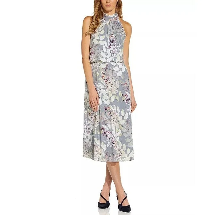Season-End Deals Adrianna Papell Women's Watercolor Chiffon Midi Dress Dusty Blue 8 Season-End Deals Adrianna Papell Women's Watercolor Chiffon Midi Dress Dusty Blue 8