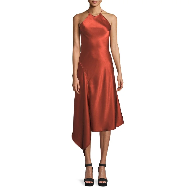 Final Clearance Alexis Womens Draped Midi Dress, Orange, Medium